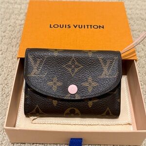 Louis Vuitton Rosalie Coin Purse with Pink Button